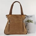 thumbnail image 3 of Large Capacity Canvas Tote Bag, Durable Lightweight Crossbody Bag, Casual Practical Commuter Bag, 3 of 6