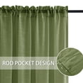 thumbnail image 6 of JIUZHEN Semi Sheer Curtains 72 Inches Long, Semi Transparent Rod Pocket Light Filtering Window Voile Curtains for Balcony & Bedroom, Set of 2 Panels with Tiebacks, W52 x L72, Olive Green, 6 of 7