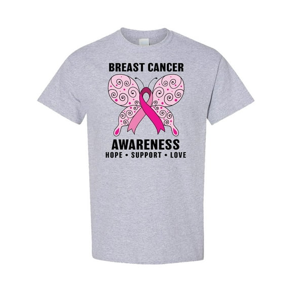 Inktastic Breast Cancer Awareness Hope Support and Love T-Shirt
