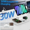 thumbnail image 3 of 6 in 1 Wireless Charger for Apple Device, 30W Foldable Wired Charging for ipad with Clock & 7 Color Ambient Light, Nightstand Charger Station for iPhone 17/16/15/iWatch Series/AirPods 4/Pro 3(White), 3 of 8