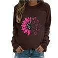 thumbnail image 2 of Womens Sweatshirt Crewneck Long Sleeve Casual Print Loose Sweatshirt Brown 2XL, 2 of 4