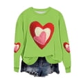 thumbnail image 2 of Yuyuzo Plus Size Womens Sweatshirts Valentines Day Fleece Lined Long Sleeve Shirts Loose Casual Fashion Pullover Tops, 2 of 6