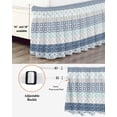 thumbnail image 3 of Blue Striped Wrap Around Bed Skirts for Queen Bed 16" Drop,Bed Skirt with Adjustable Elastic Belt Dust Ruffle Bed Valance for Bedroom Hotel Boho Modern Geometric Abstract Art Ethnic Bed Frame Cover, 3 of 7