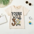thumbnail image 2 of TTUHYWXI Kids Toddler Baby Boys Girls Birthday T-Shirt Wild One/Two/Three/Four Years Jungle Safari Animal Shirt (Beige, 12-18 Months), 2 of 4