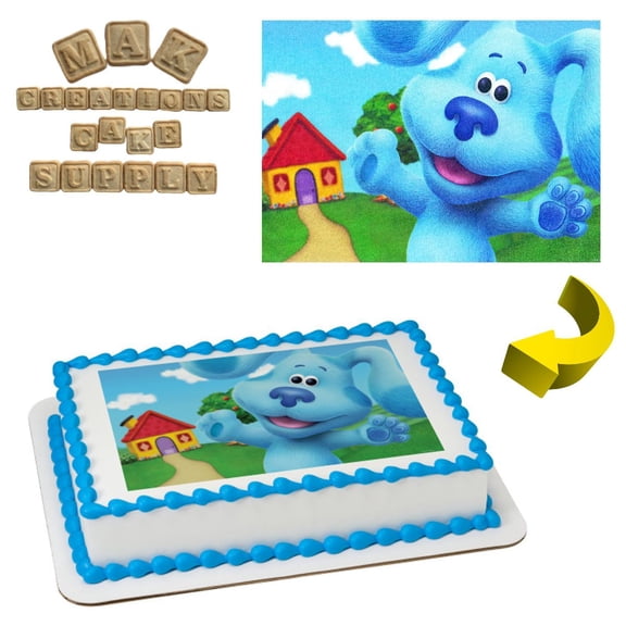 Blues Clues and You!  Edible  1/4 Sheet Cake topper - Can also be used on a 1/2 Sheet with room to decorate!