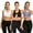 Black+White+Light Blue, variant on DODOING 3-Pack Women's Front Zipper Closure Sports Bra Removable Cups High Support Workout Sports Bra Apricot