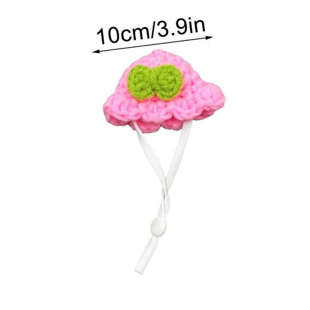 Cute Bunny Hat Mini Small Animal Hand Woven Hat, Cute Woven Hamster Hat with Adjustable Shoulder Straps, Frog Rabbit Rainbow Carrot Mini Hand Woven Hat