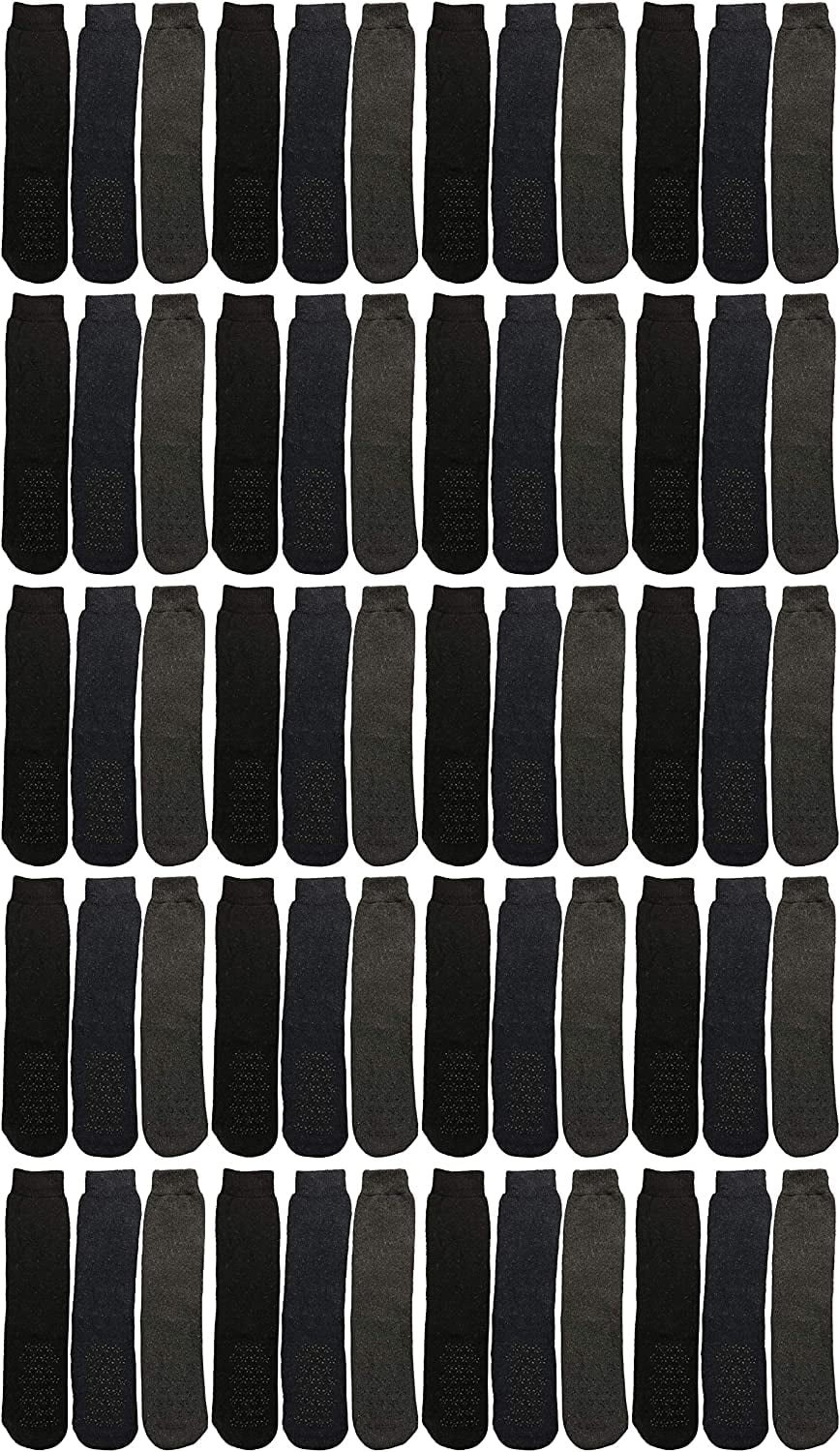 SOCKS'NBULK Wholesale Bulk Winter Thermal Hospital Socks, Gripper Non