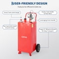 thumbnail image 4 of Garvee 35 Gallon Fuel Gas Caddy Storage Tank,Portable Fuel Transfer Tank with Smooth-Rolling Wheels, Manual Hand Crank Transfer Pump,Red, 4 of 10