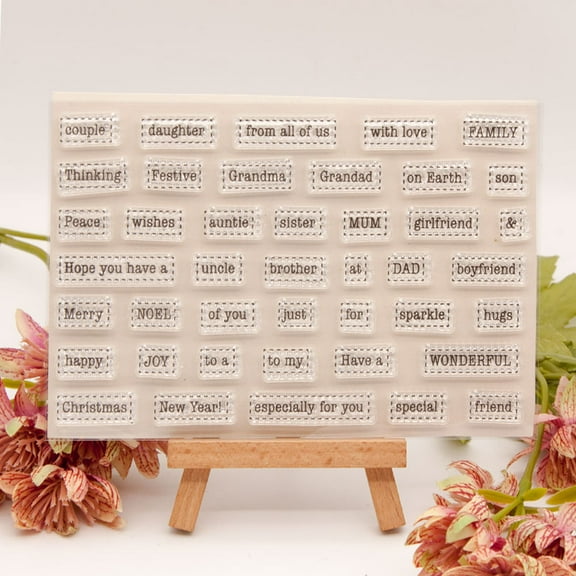 Ouginx 4.1 by 5.9 Inch Family Members Letters Clear Stamps for Card Making Scrapbooking Arts Crafts Decoration