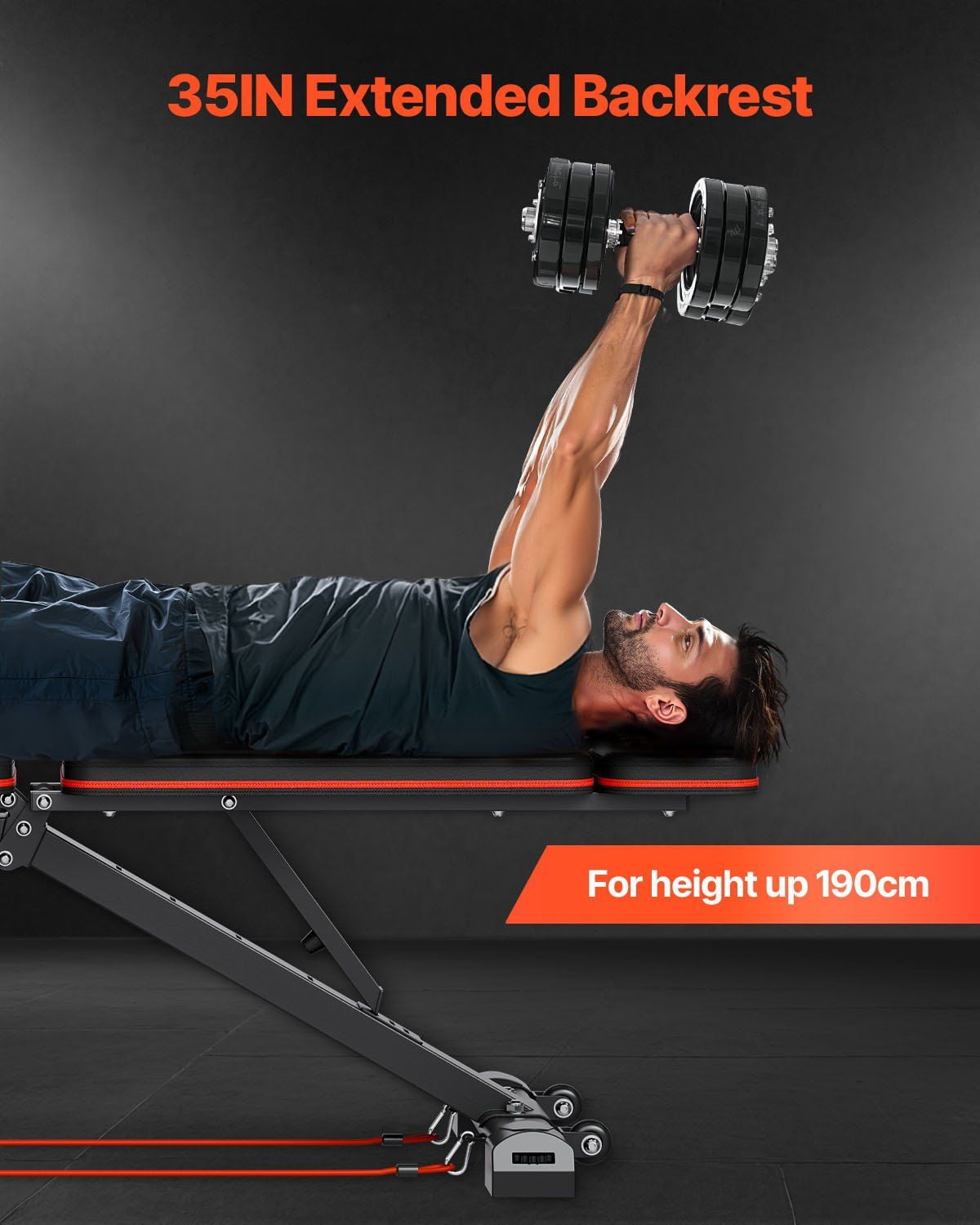 Adjustable Weight Bench 800lbs for Full Body Workout Home Gym Strength Training with Leg Extension Preacher Pad Fast Adjustment