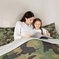 thumbnail image 5 of Feelyou Fashion Camo Queen Comforter Set for Teens, Chic Camouflage Bedding Sets, Olive Square Abstract Reversible Bedding Comforter Set, Luxury Bedroom Decor, 3-Piece, 5 of 8