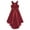 A Burgundy, variant on iiniim Kids GIrls 3D Flower Evening Gown Beaded Formal Dress Irregular Hem Ball Gown Festival Dress