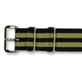 thumbnail image 2 of deBeer Watchbands - 20mm Military Nylon Watch Band - Black with Khaki Stripes, 2 of 4