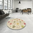 thumbnail image 4 of Ahgly Company Machine Washable Indoor Round Transitional Vanilla Gold Area Rugs, 5' Round, 4 of 7