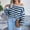Blue, variant on jjayotai Womens Sweater Clearance Womens Crewneck Sweater Fashion Casual Loose Long Sleeve Off Shoulder Stripped Pullover Tops
