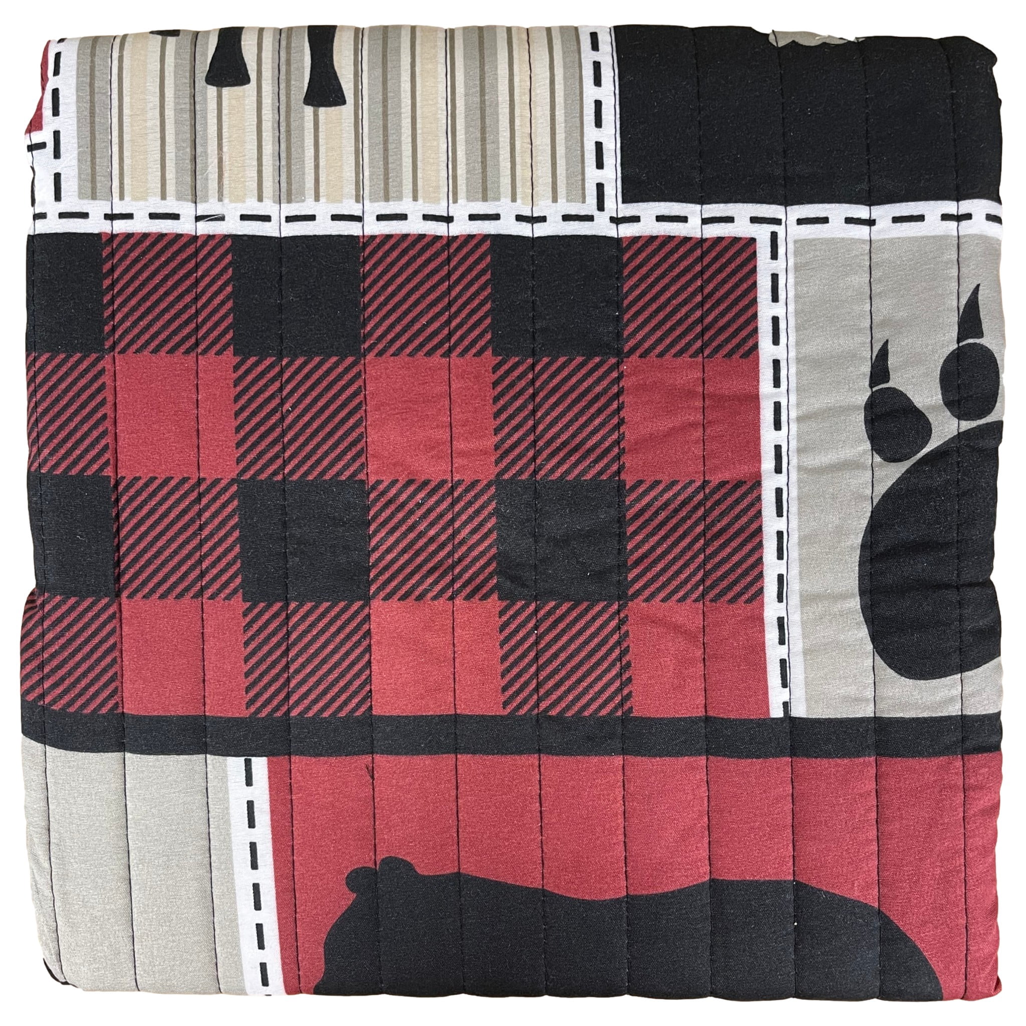 Virah Bella Lodge Life Moose Patchwork Rustic Quilt & Sham Set, Twin Bed 2 Piece