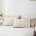 thumbnail image 6 of Tufted Comforter Boho Shabby Chic Bedding Set Jacquard Feometry Beige Queen Size, 6 of 6