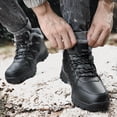 thumbnail image 5 of Durtebeua Men Shoes Couple Hiking Shoes Fashion Thick Sole Outdoor Mountaineering Sneakers Boots Small Black,11, 5 of 5