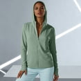 thumbnail image 7 of Hurxie Women's UPF 50+ Sun Protection Hoodie Jacket Lightweight Full Zip Athletic Jacket Long Sleeve Shirt with Pockets Green,3XL, 7 of 7