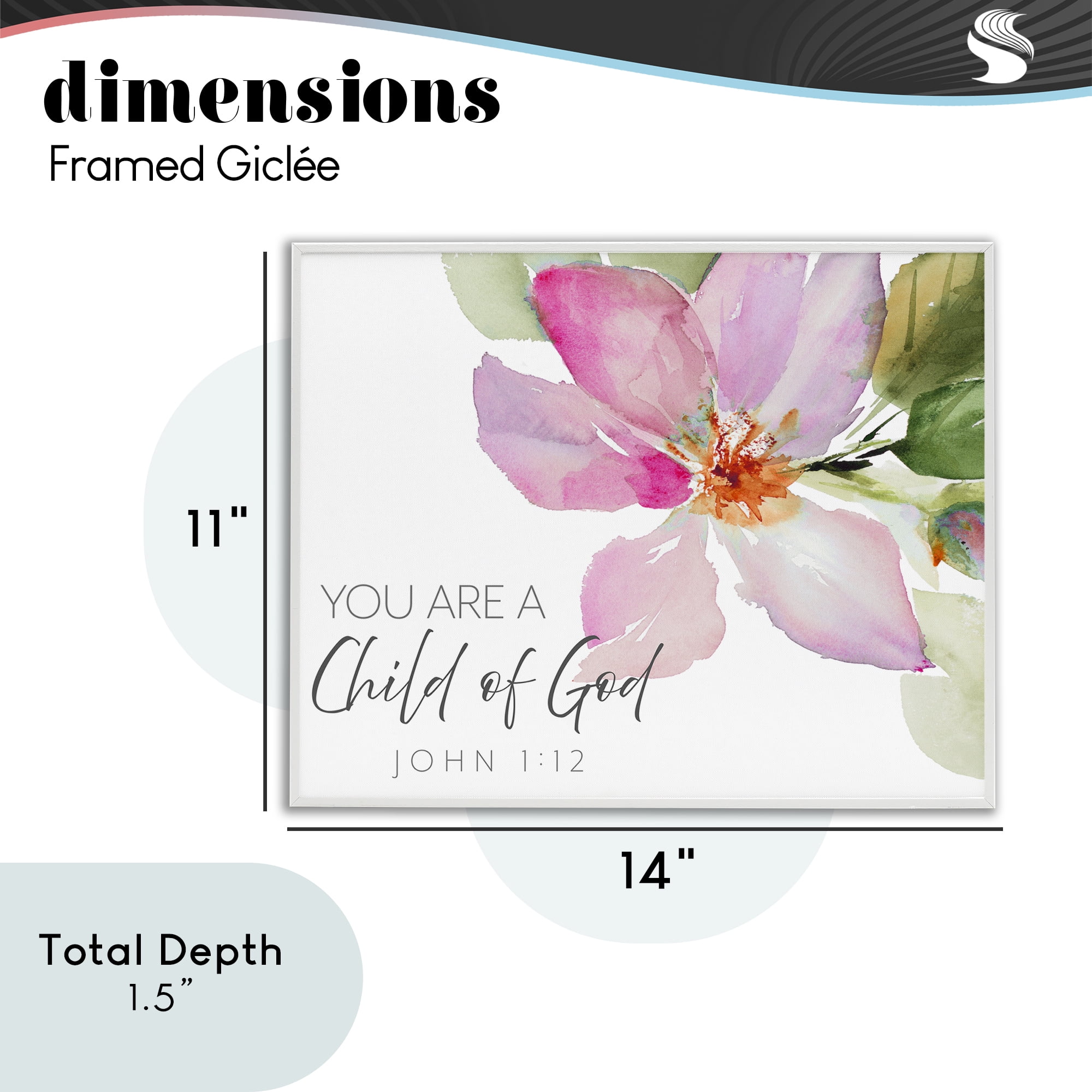 Stupell Industries Child Of God Pink Flower White Framed Giclee Art, design by Lanie Loreth