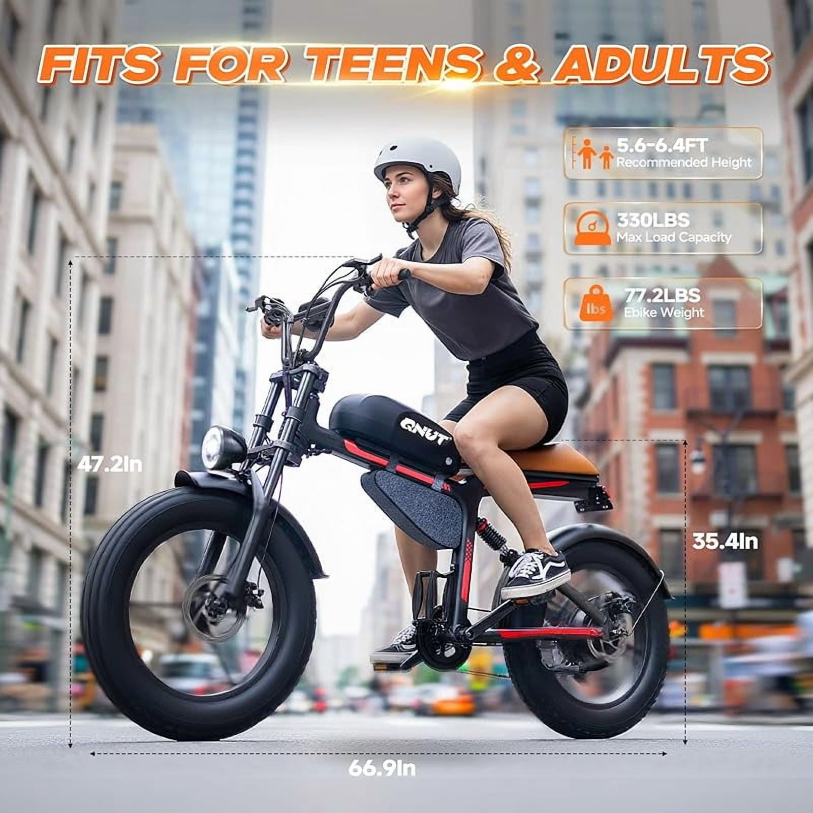 Large Electric Bicycles for Adults - 1500W Peak Motor 28MPH Speed, 48V 18Ah Battery, 60-90 Miles Range, 7-Speed Transmission, 20"x4.0" Retro Motorcycle Design for City & Trail Riding