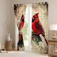 thumbnail image 4 of Feelyou Winter Robin Bird Black Out Curtains, Western Christmas Animal Curtains Pack of 2 (42x63 Each), Flower Plant Botanical Bedroom Curtains, Blackout Curtains Bedroom Decor, 4 of 7