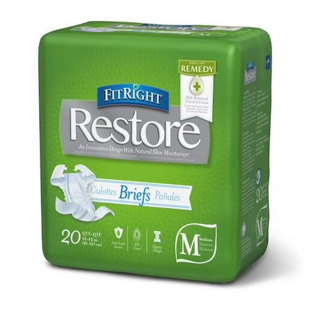 Medline Fitted Briefs - Medline FitRight Restore Ultra Disposable Briefs, 20 Count (Pack of 4)