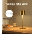 thumbnail image 6 of UME 3 pack Rechargeable Table Lamp, Waterproof Cordless Lamp With 3 Color Temps and Stepless Dimming for Dinner Desk Cafe Outdoor (Brushed Gold), 6 of 7
