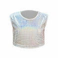 thumbnail image 4 of GBSYEWXS Tops For Girls Toddler Daily Wear Sleeveless Tee Sequins Crew Neck Outdoor T-Shirts White Size 17-18 Years, 4 of 6