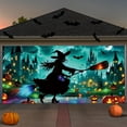 thumbnail image 3 of Halloween Garage Door Decoration Halloween Witch Door Cover Hanging Banner Large Pot Background Mural Suitable For Home Outdoor Indoor Parties Walls Windows Flags_ Banners & Accessories Home Decor, 3 of 3