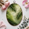 thumbnail image 7 of Canvas Wall Art Elegant Palm Leaf Print Modern Calm Airy Aesthetic Oval Framed Canvas Prints Vintage Wall Hanging Decor for Home Decorations 8.6"x11.4", 7 of 7