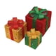 thumbnail image 2 of Juego de 3 cajas de regalo navideñas con luces LED | Decoración navideña para exteriores e interiores con control remoto y 8 modos de parpadeo, 2 of 5