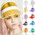 thumbnail image 1 of Summer PVC Hat Sun Visor Party Clear Plastic Adult Sunscreen Cap, 1 of 5