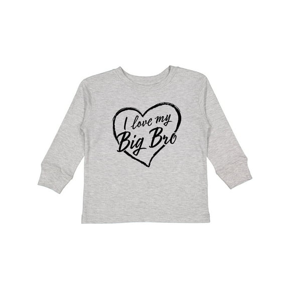 Inktastic I Love My Big Bro in Black Chalk Heart Boys or Girls Long Sleeve Toddler T-Shirt