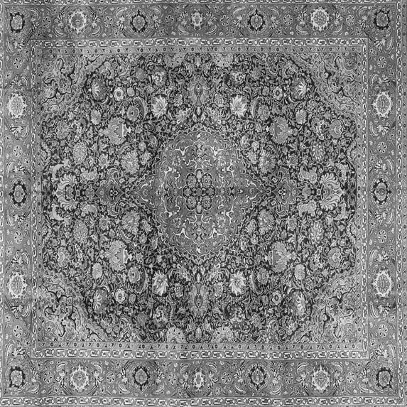 Ahgly Company Indoor Square Medallion Gray Traditional Area Rugs, 4' Square