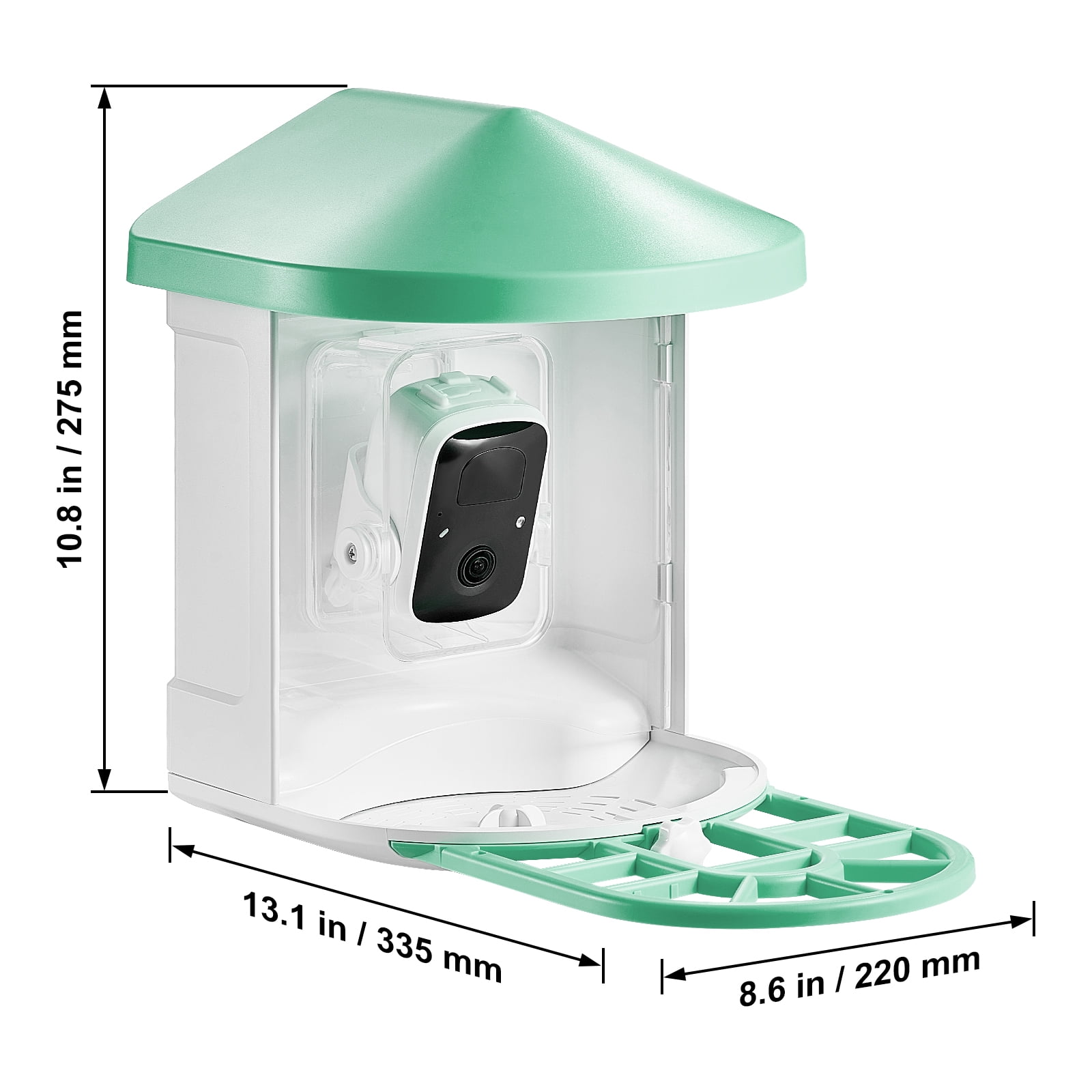 VEVOR Smart Bird Feeder with Camera, 2K HD AI Identify 10,000+ Bird Species, Solar-Powered Bird Watching Camera with Auto Capture & Instant Notify, Wireless Outdoor Ideal Gift