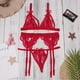 thumbnail image 2 of Gibobby Conjuntos de bragas de encaje Ropa Lencería para Mujer Encaje Interior Halter Chemise V Cuello Camisón Sexy Ropa de Dormir Camisón Malla(Rojo, 3XG), 2 of 5