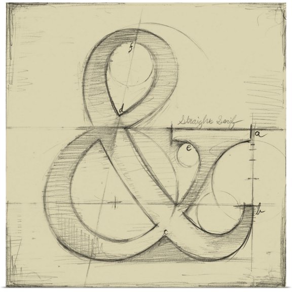 Great BIG Canvas | "Drafting Symbols II" Art Print - 16x16