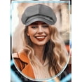 thumbnail image 5 of Minzimin Newsboy Caps for Women 8 Panel PU Leather Apple Cap Vintage Beret Hat Gatsbie Hat for Women Gift, 5 of 6