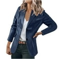 thumbnail image 2 of FAVIPT Black and Friday Deals 2023 Womens Faux Leather Blazer Jacket,Faux Leather Jacket Women Notched Collar Slim Fit Business Casual Blazer Long Sleeve Open Front Jacket, 2 of 8