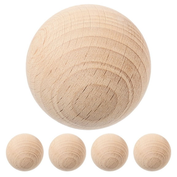 HAMPPLIES 5Pcs Croquet Balls Solid Wood Construction for Outdoor Leisure and Garden .77In