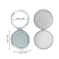 thumbnail image 2 of Unique Bargains 1 Pc Women Double-sided Makeup Mirror for Travel Vacation Silver Tone Aluminum Mirror PU Leather, 2 of 3