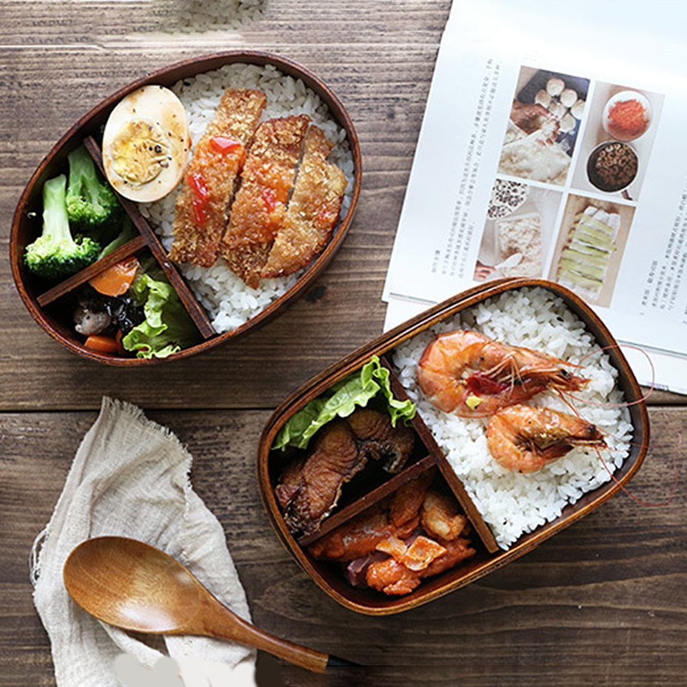 BENTO BOX - Compact Wooden Style Lunch Box