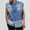 Blue, variant on Aueoeo Vests For Men Casual Denim Jacket Mock Neck Vintage Button Up Sleeveless Ripped Jeans Vests With Multi-Pocket