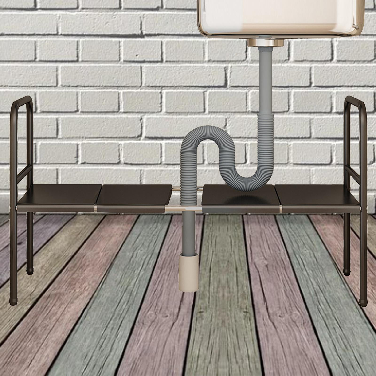 Fiocias Multi Use Under Sink Rack Cupboard Organizers Removable Shelves Expandable Under 4 Panels