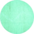 thumbnail image 1 of Ahgly Company Machine Washable Indoor Round Solid Turquoise Blue Modern Area Rugs, 8' Round, 1 of 4