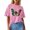 Pink, variant on Summer Tops for Women Casual Fashion 3/4 Sleeve Top Crew Neck Prints Basic Womens Shirts Hot Pink S