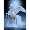 Cuadros Decorativos Cuadros de diamantes de imitación DIY pintura de diamante de taladro redondo completo de caballo blanco alado DIY Likrtyny embutido en tela
