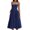 Navy Blue, variant on Women's Sweetheart Neck Ruched Midi Dress 100% Polyester Lightweight Fabric for Party and Evening Occasions Silhouette